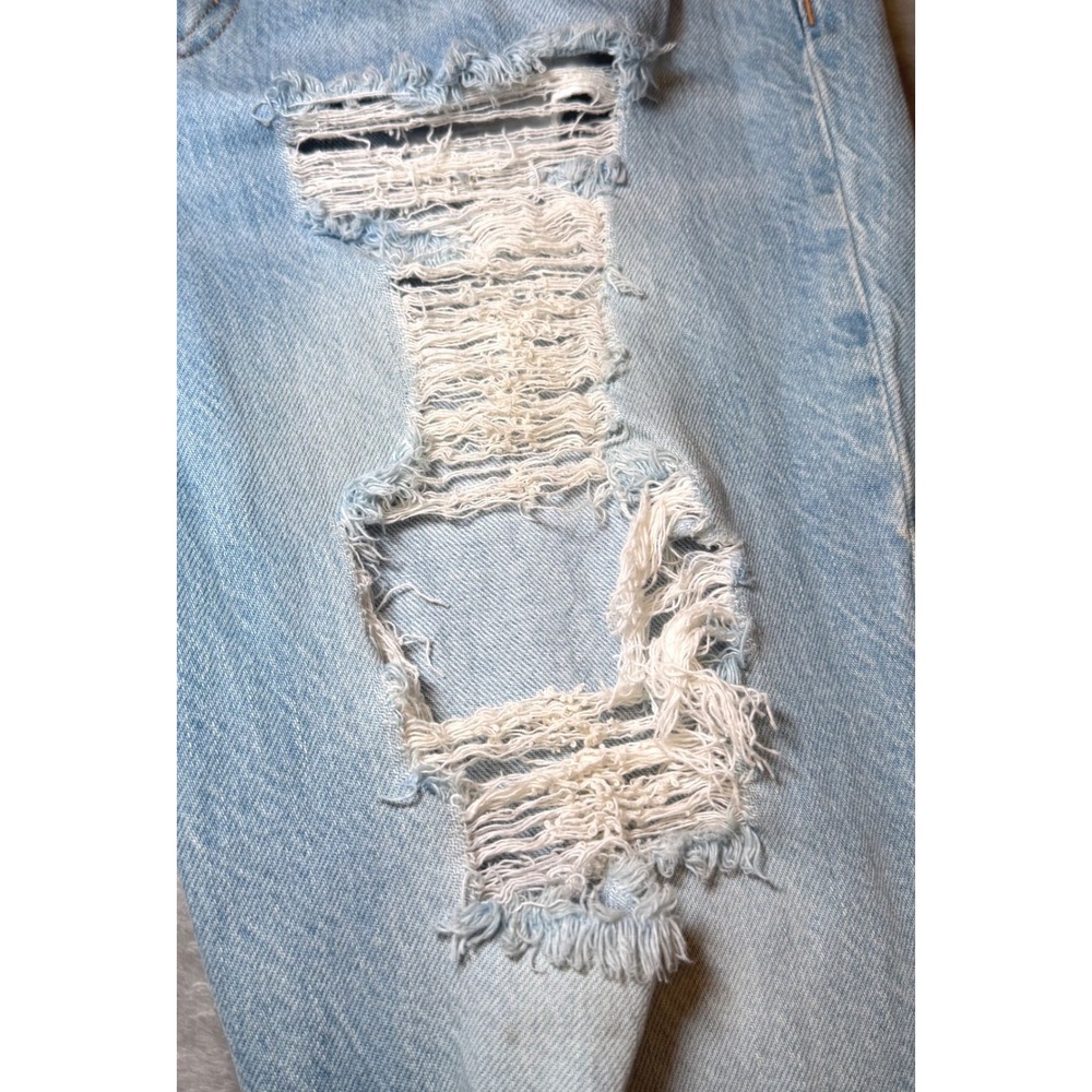 Aeropostale Womens Size 6 Mom Jeans Blue Denim Distressed Ripped High Rise Fray - Picture 8 of 16